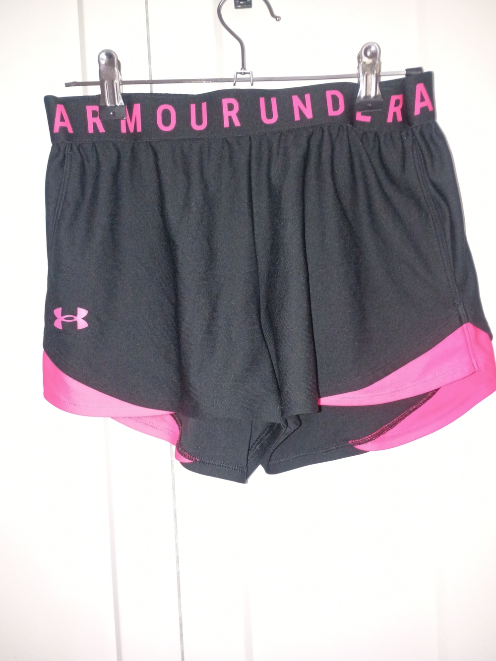 Under Armour Black with Pink Trim Women's Athletic Shorts